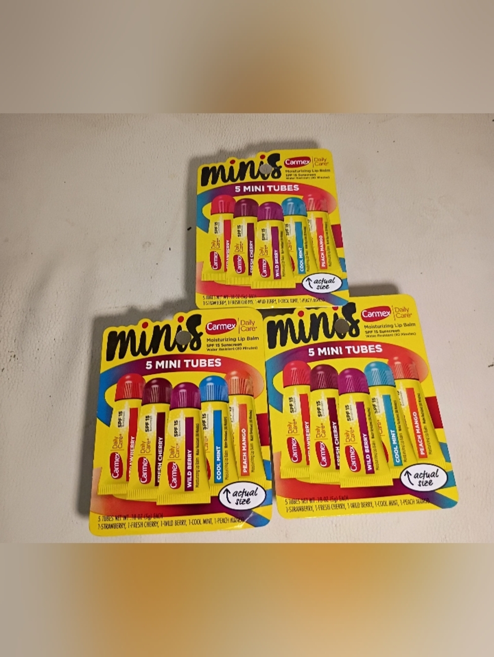 CarMex Minis Moisturizing Lip Balm SPF 15 Sunscreen 15 Mini Tubes Brand New